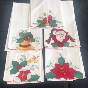 Festive Christmas Embroidered Towels